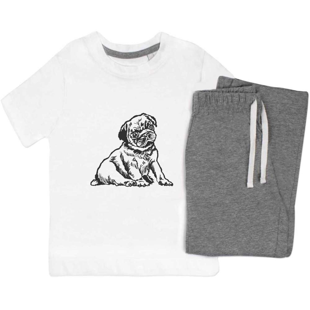 'Pug Puppy' Kids Nightwear / Pyjama Set (KP019699)