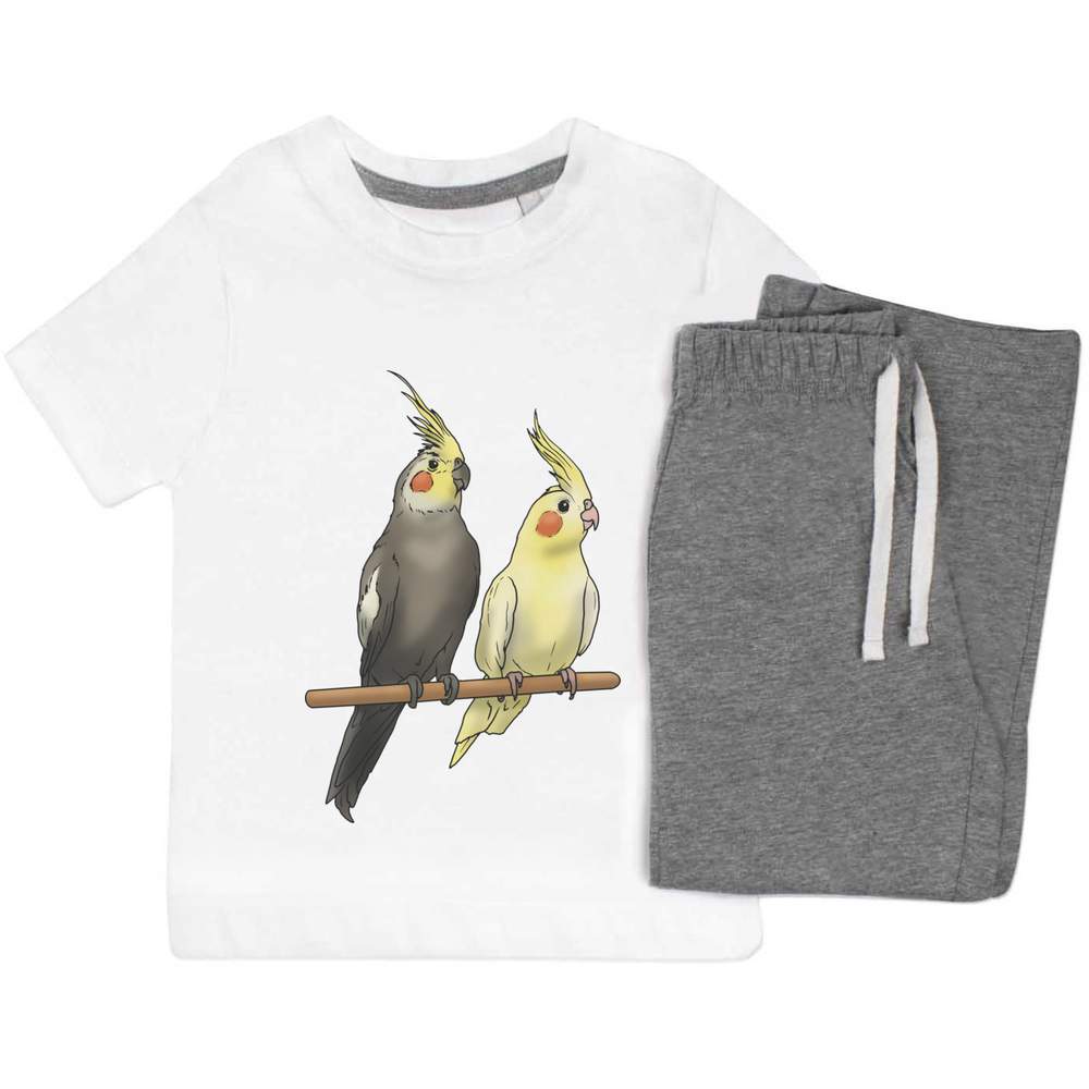 'Perched Cockatiels' Kids Nightwear / Pyjama Set (KP035515)