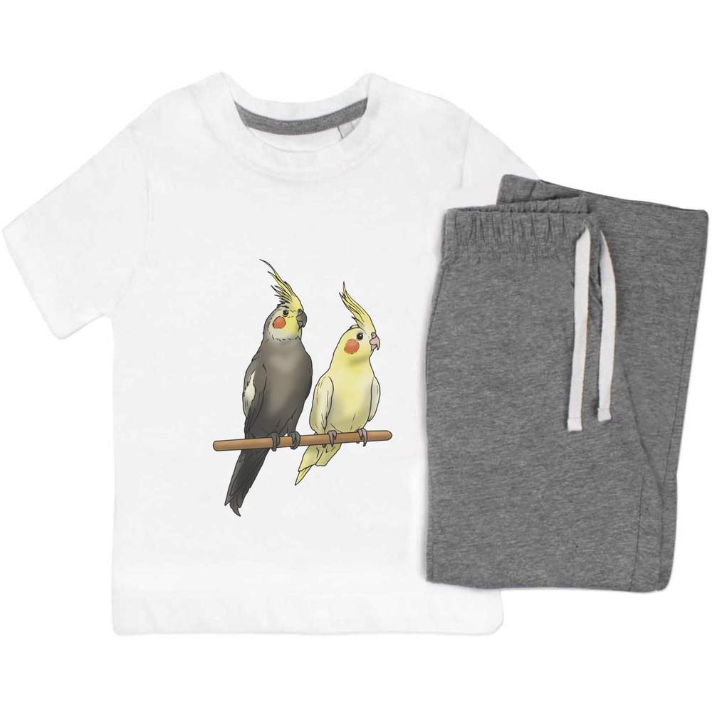 'Perched Cockatiels' Kids Nightwear / Pyjama Set (KP035515)