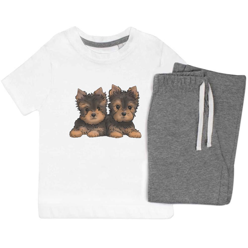 'Yorkie Puppies' Kids Nightwear / Pyjama Set (KP037353)