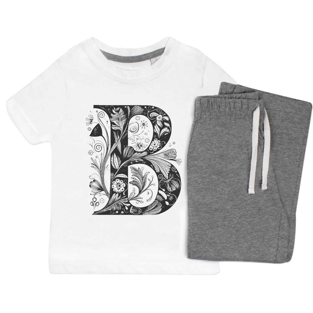 'Flowering B' Kids Nightwear / Pyjama Set (KP042624)