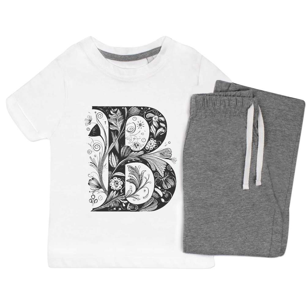 'Flowering B' Kids Nightwear / Pyjama Set (KP042624)