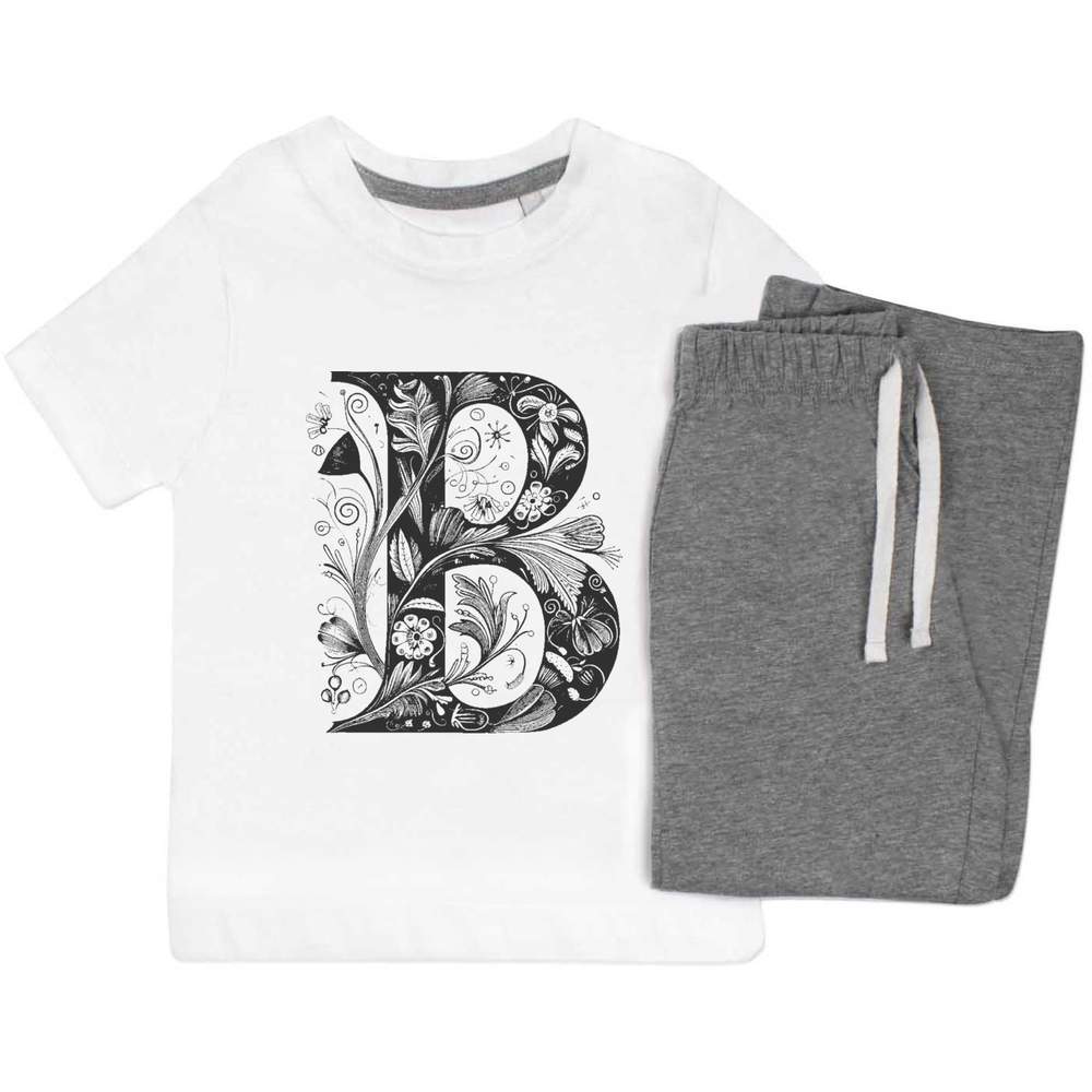 'Flowering B' Kids Nightwear / Pyjama Set (KP042624)