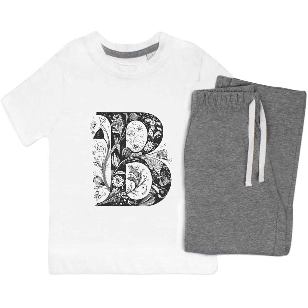 'Flowering B' Kids Nightwear / Pyjama Set (KP042624)