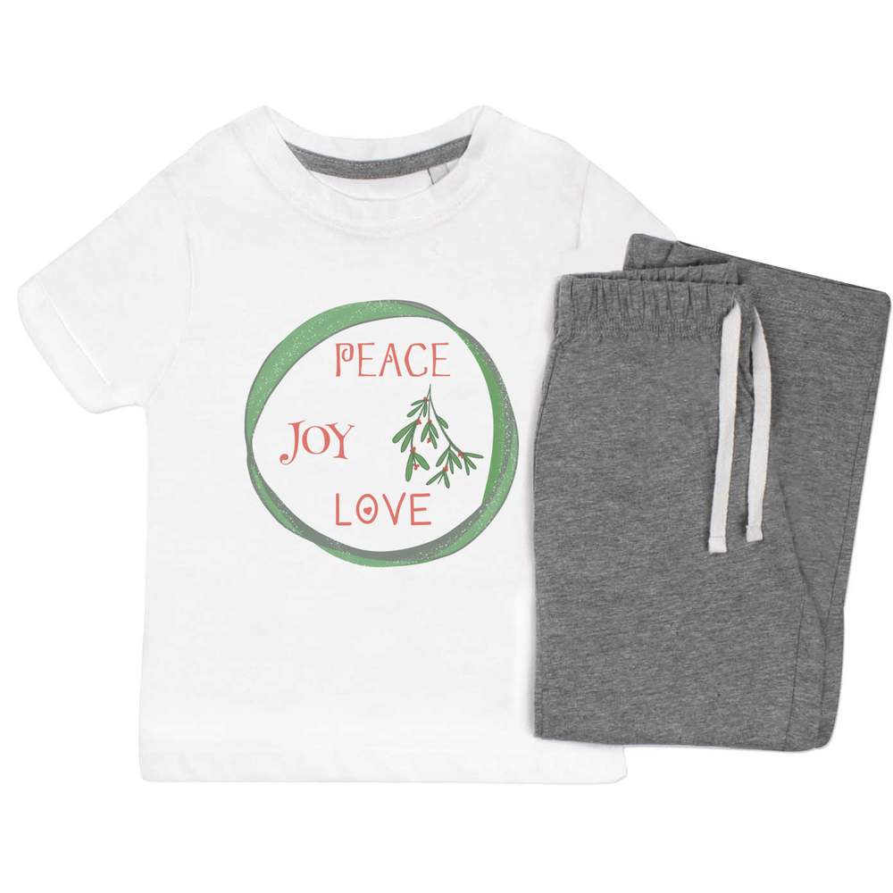'Peace Joy Love' Kids Nightwear / Pyjama Set (KP042843)