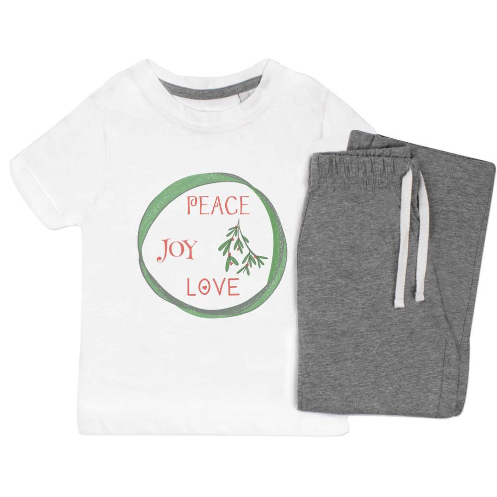 'Peace Joy Love' Kids Nightwear / Pyjama Set (KP042843)