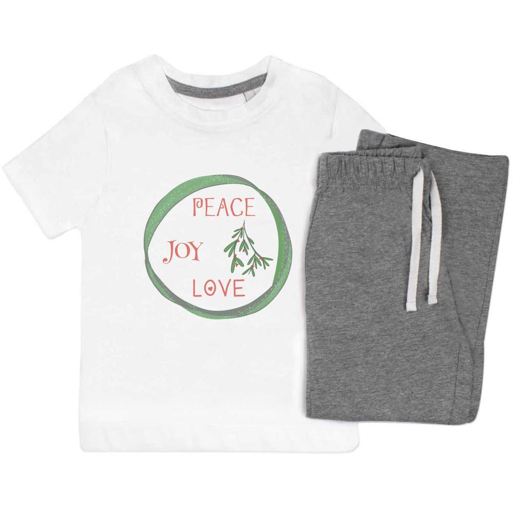 'Peace Joy Love' Kids Nightwear / Pyjama Set (KP042843)