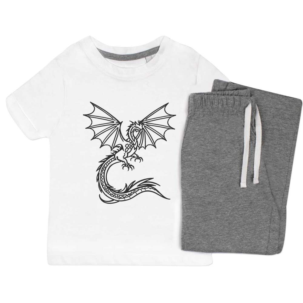 'Dragon In Flight' Kids Nightwear / Pyjama Set (KP044571)