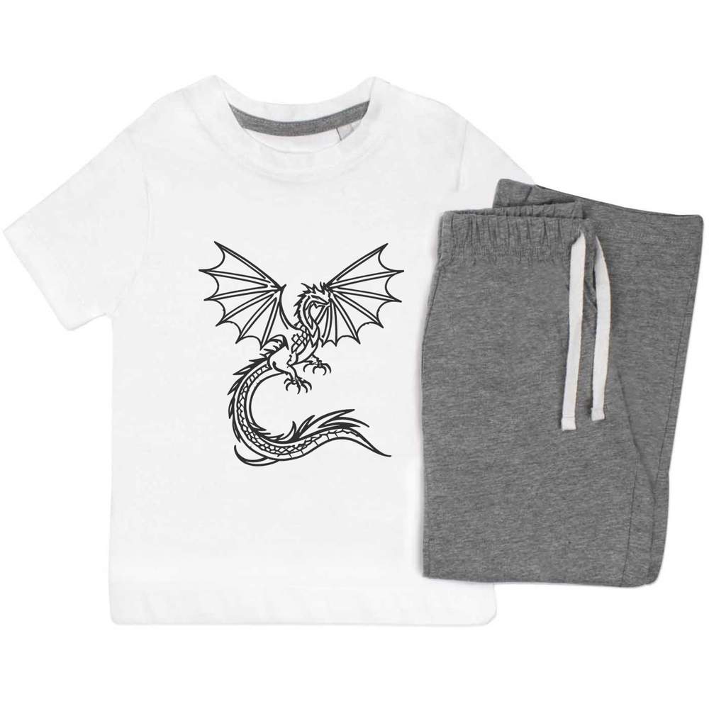 'Dragon In Flight' Kids Nightwear / Pyjama Set (KP044571)