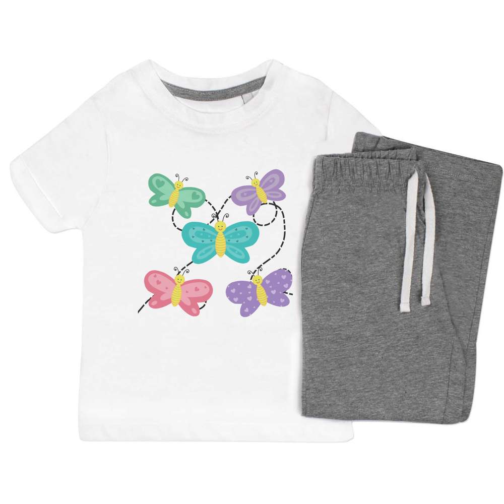 'Flight of Butterflies' Kids Nightwear / Pyjama Set (KP044864)