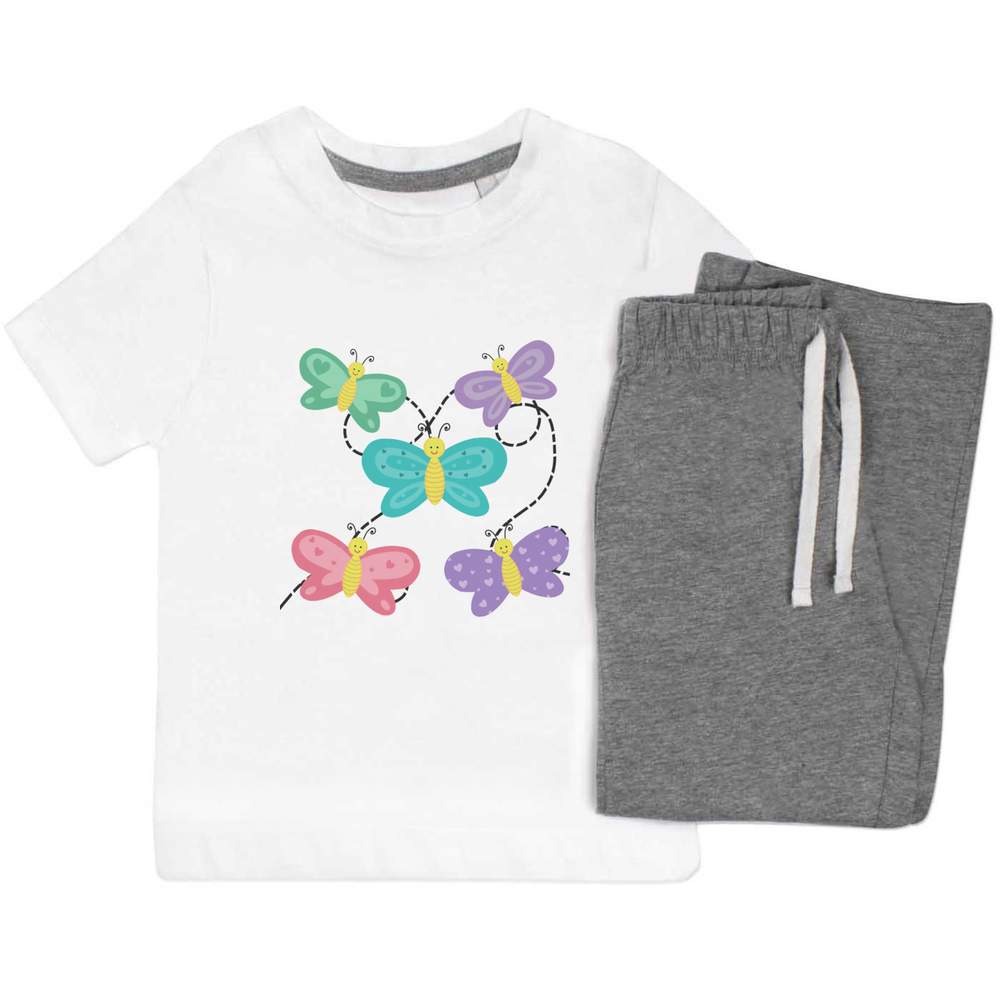 'Flight of Butterflies' Kids Nightwear / Pyjama Set (KP044864)
