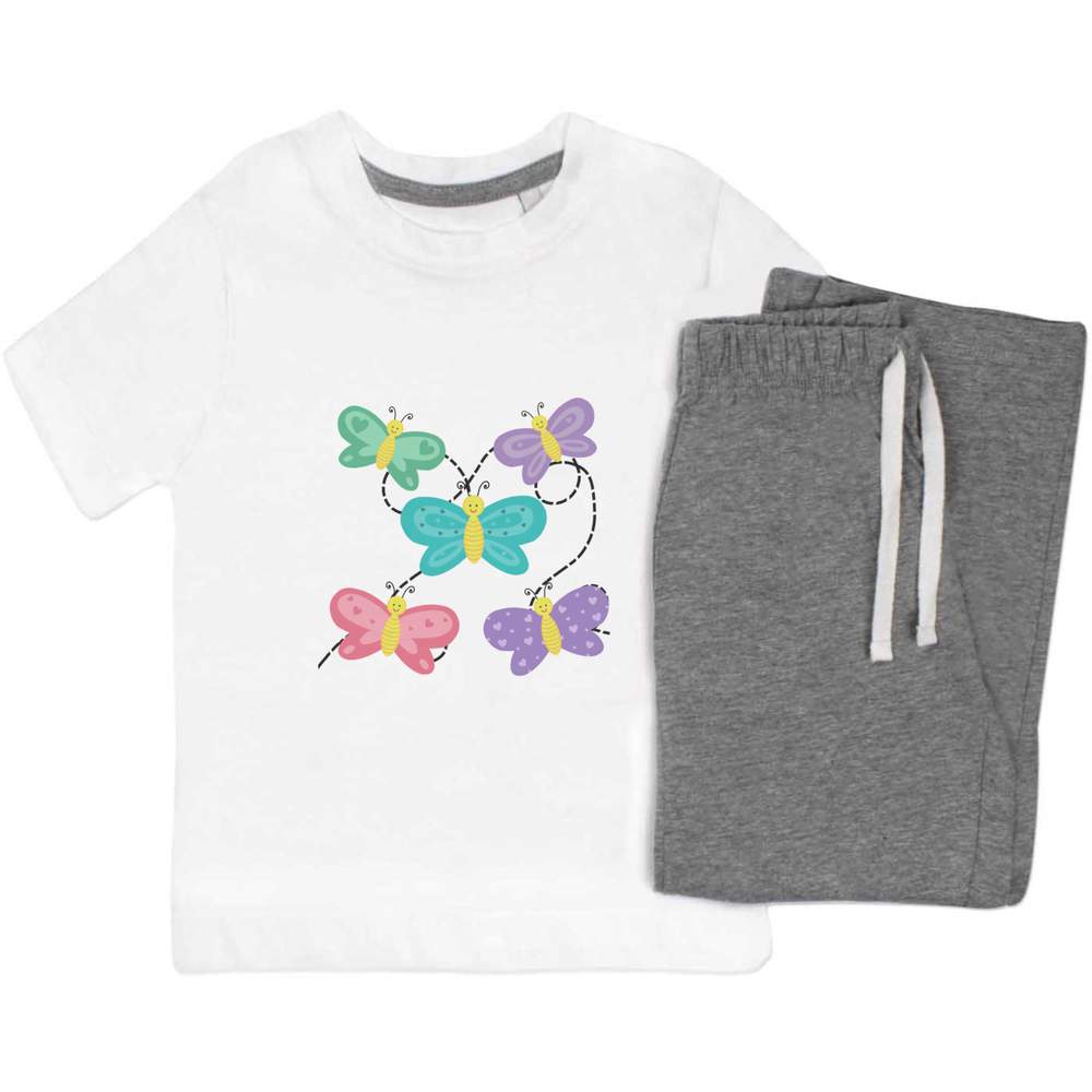 'Flight of Butterflies' Kids Nightwear / Pyjama Set (KP044864)