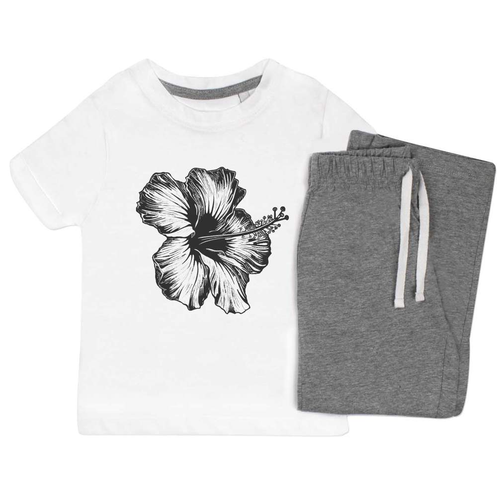 'Hibiscus Flower' Kids Nightwear / Pyjama Set (KP044988)