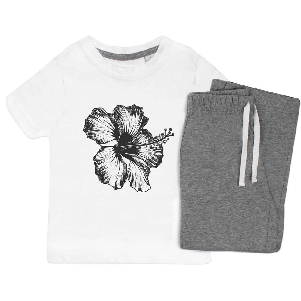 'Hibiscus Flower' Kids Nightwear / Pyjama Set (KP044988)