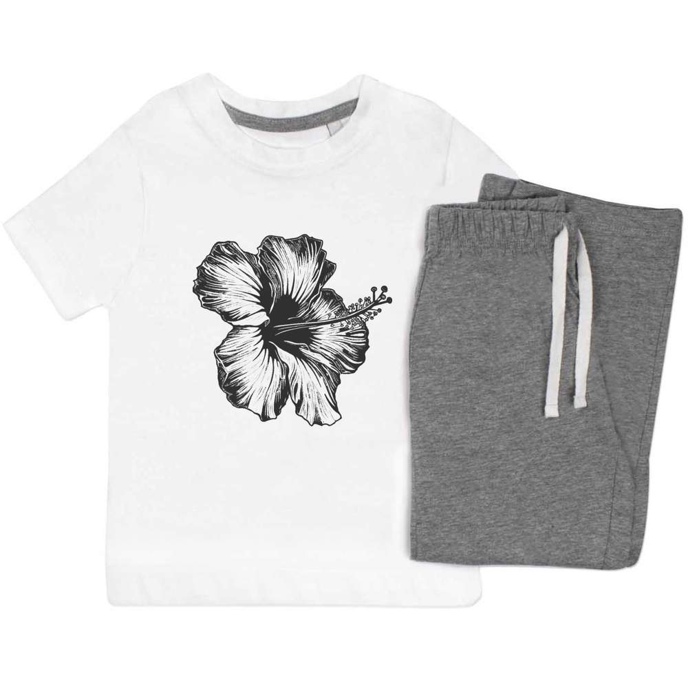 'Hibiscus Flower' Kids Nightwear / Pyjama Set (KP044988)
