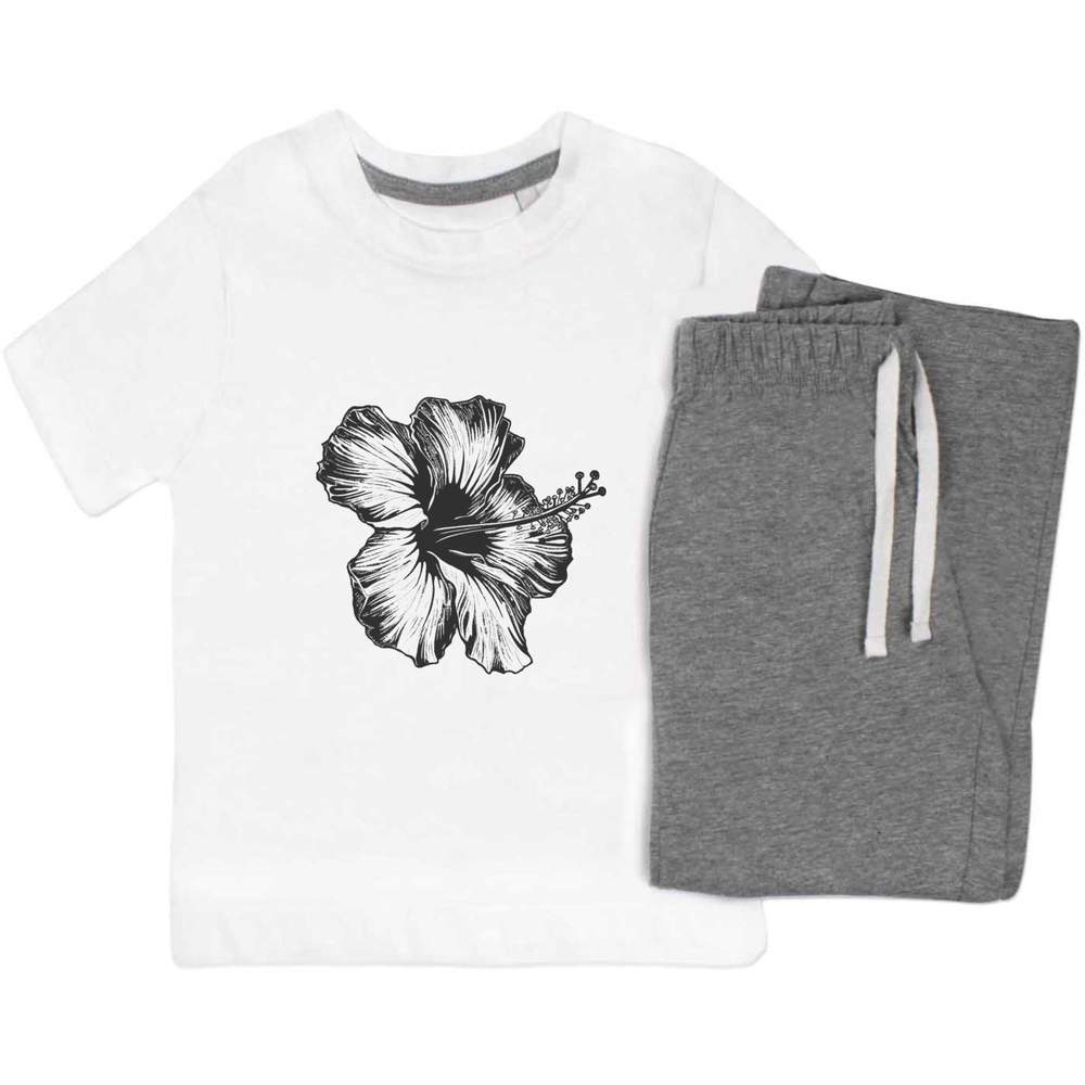 'Hibiscus Flower' Kids Nightwear / Pyjama Set (KP044988)