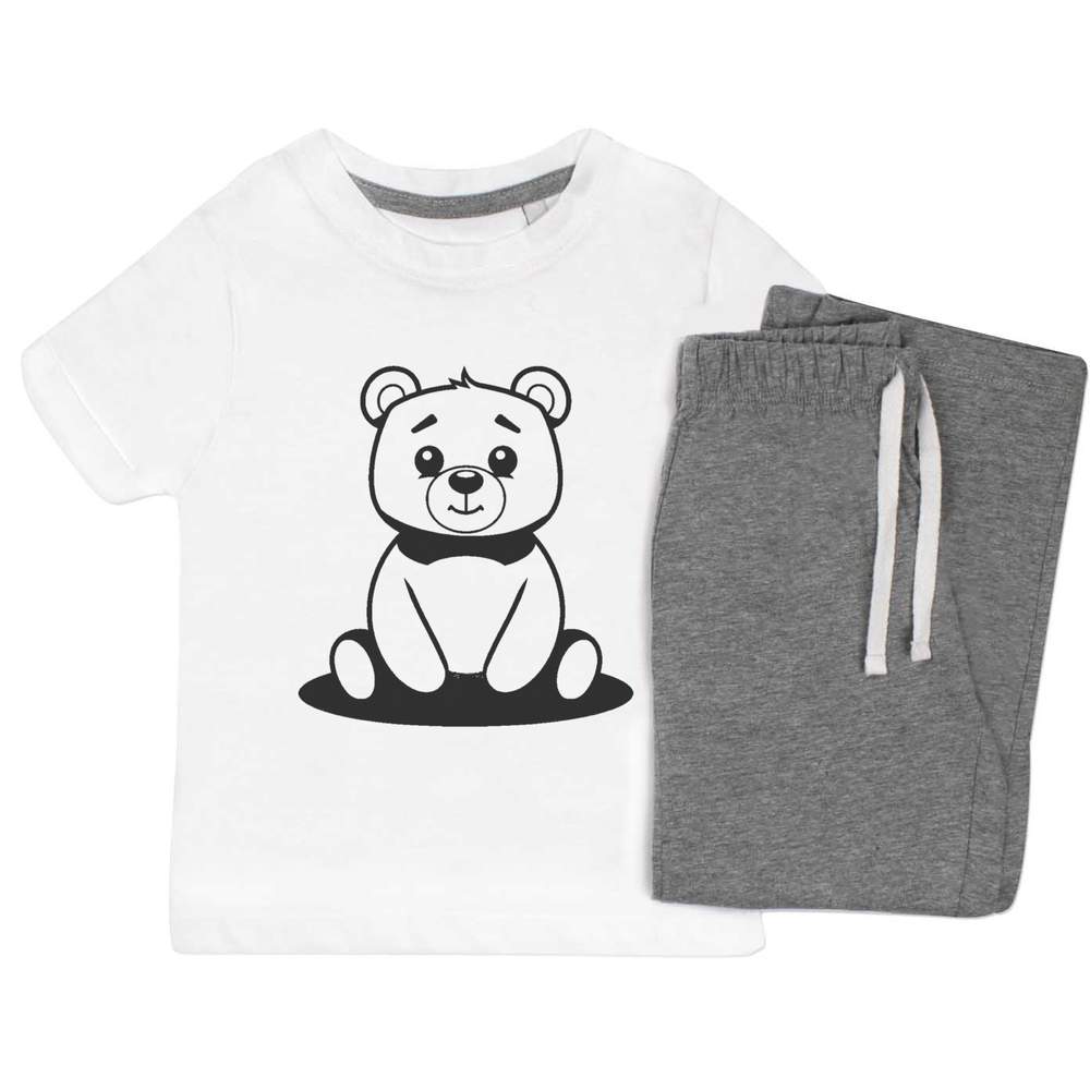'Cute Bear Sitting ' Kids Nightwear / Pyjama Set (KP045808)