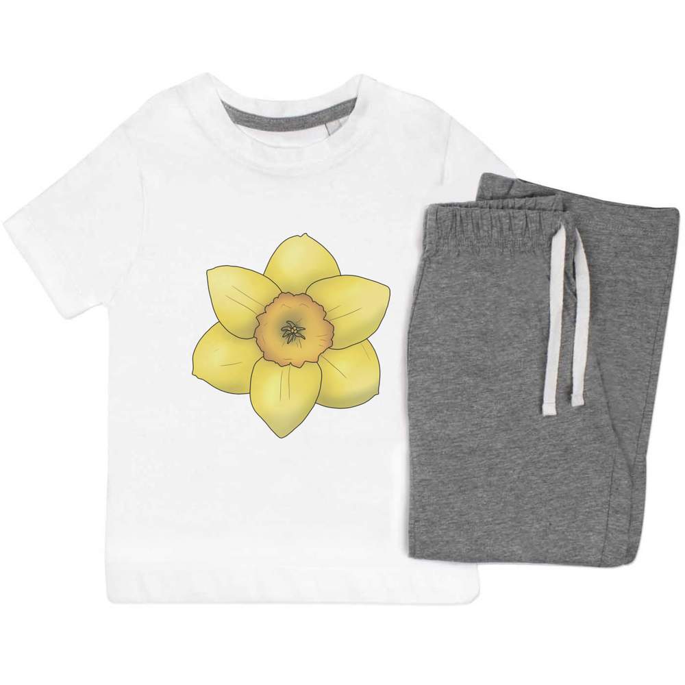 'Daffodil Flower Close Up' Kids Nightwear / Pyjama Set (KP046476)