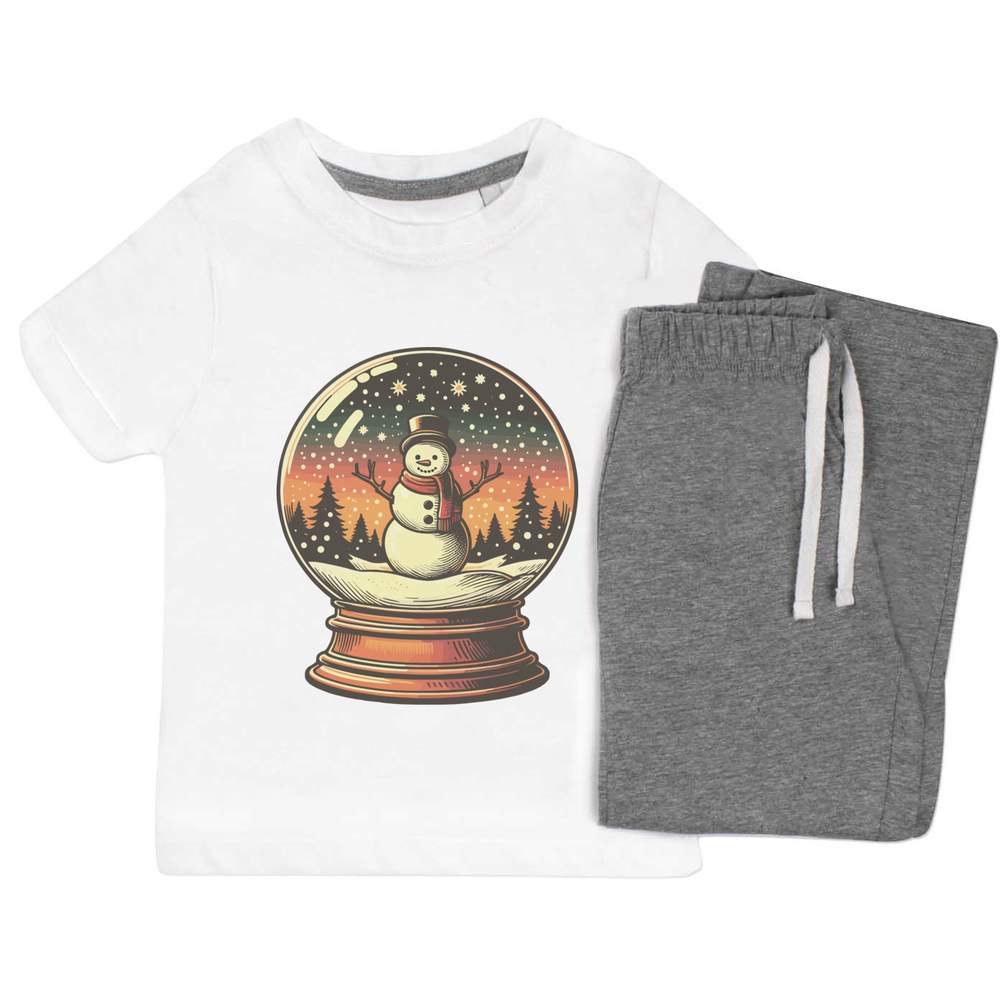 'Snowman Snow Globe' Kids Nightwear / Pyjama Set (KP049605)