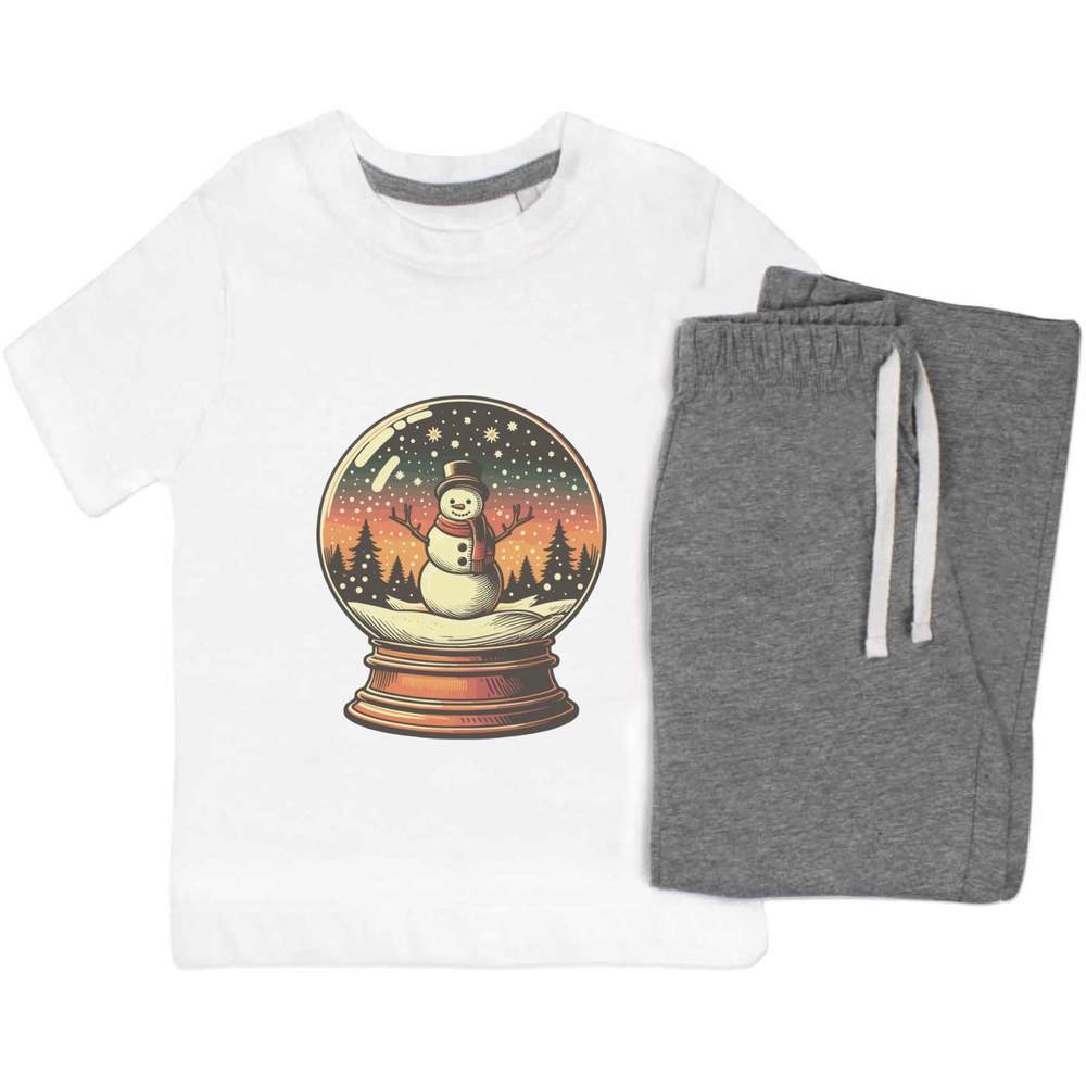 'Snowman Snow Globe' Kids Nightwear / Pyjama Set (KP049605)