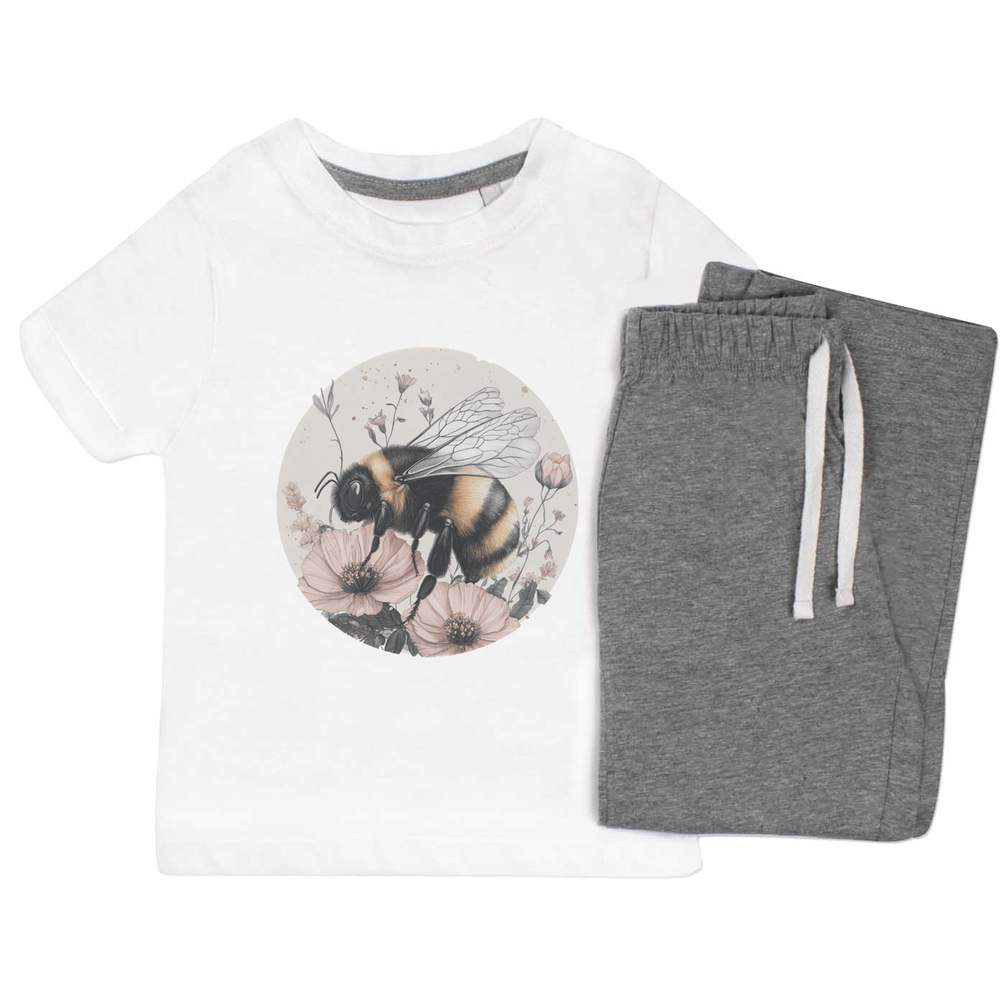 'Bumblebee with Flowers' Kids Nightwear / Pyjama Set (KP049829)