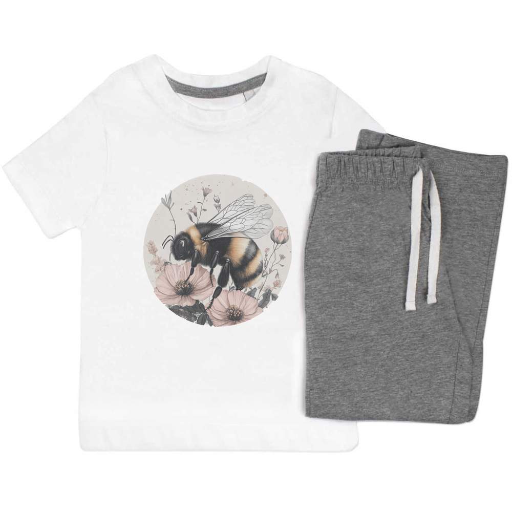 'Bumblebee with Flowers' Kids Nightwear / Pyjama Set (KP049829)