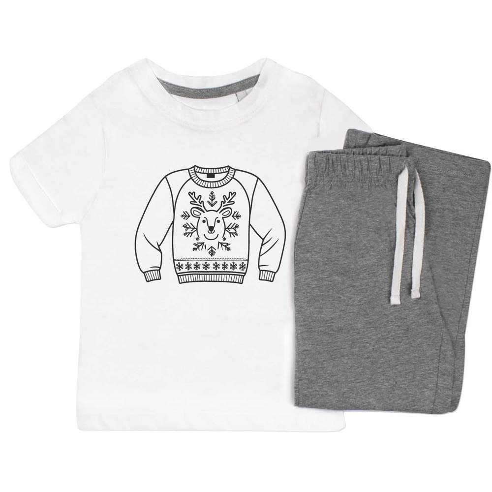 'Christmas Jumper' Kids Nightwear / Pyjama Set (KP049979)