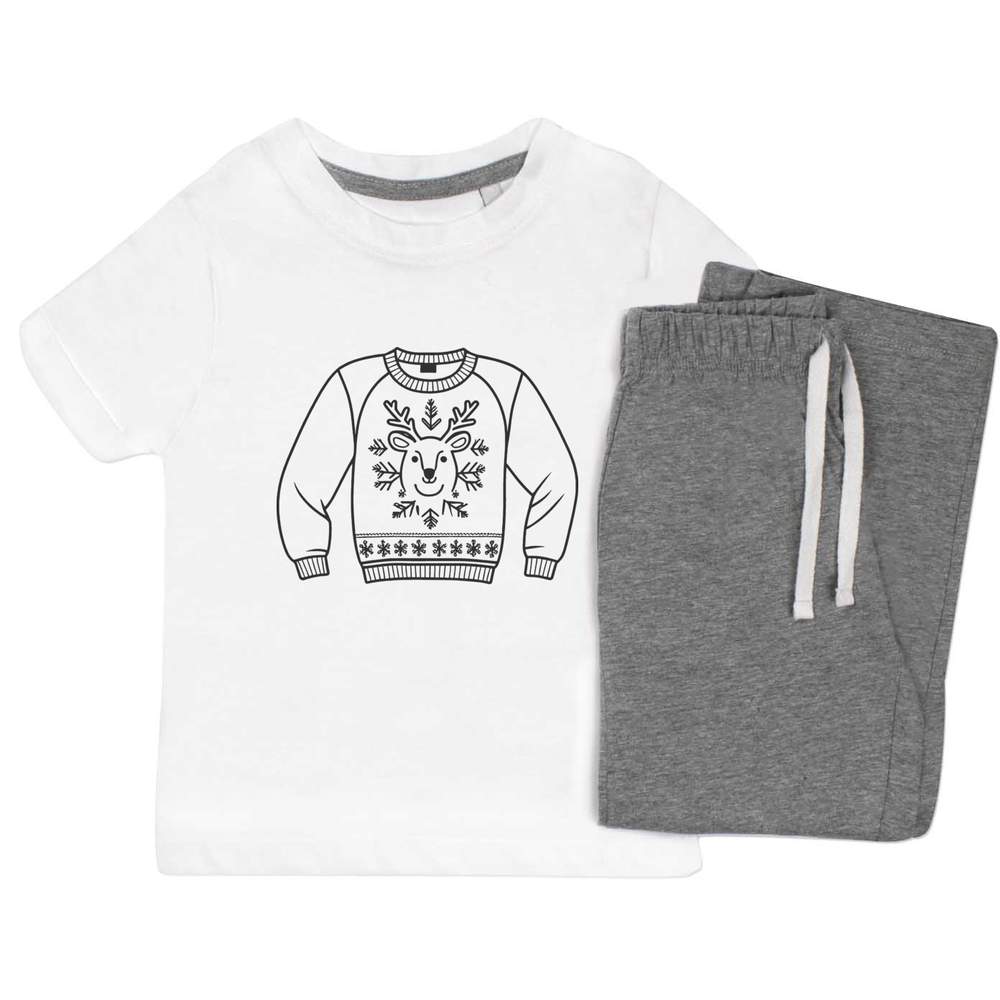 'Christmas Jumper' Kids Nightwear / Pyjama Set (KP049979)