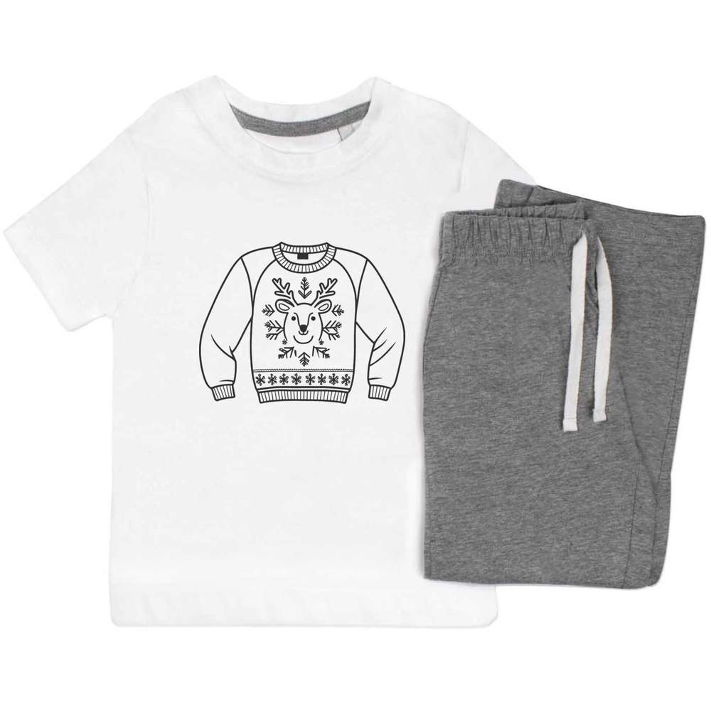 'Christmas Jumper' Kids Nightwear / Pyjama Set (KP049979)
