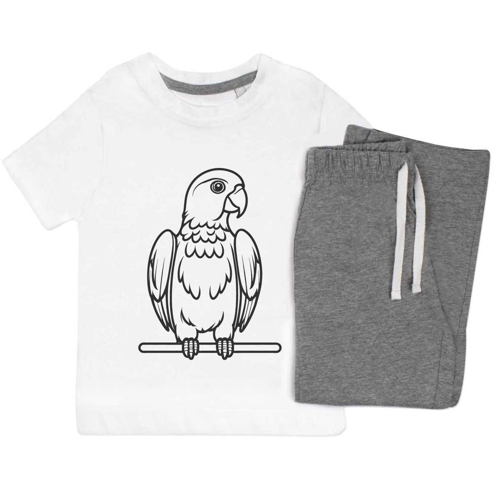 'Perched Parrot' Kids Nightwear / Pyjama Set (KP050050)