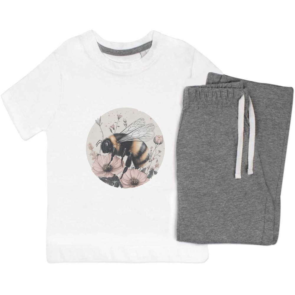 'Bumblebee with Flowers' Kids Nightwear / Pyjama Set (KP049829)