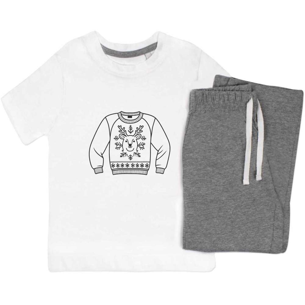 'Christmas Jumper' Kids Nightwear / Pyjama Set (KP049979)