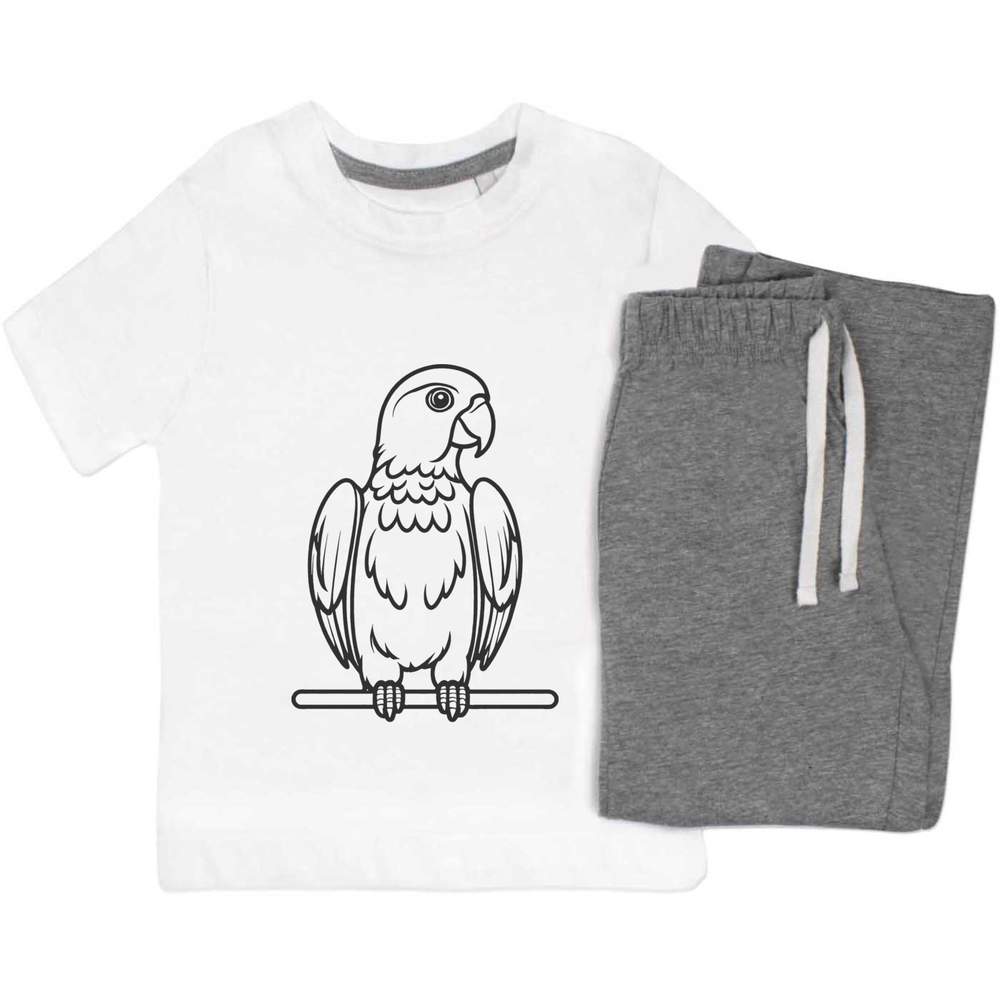 'Perched Parrot' Kids Nightwear / Pyjama Set (KP050050)