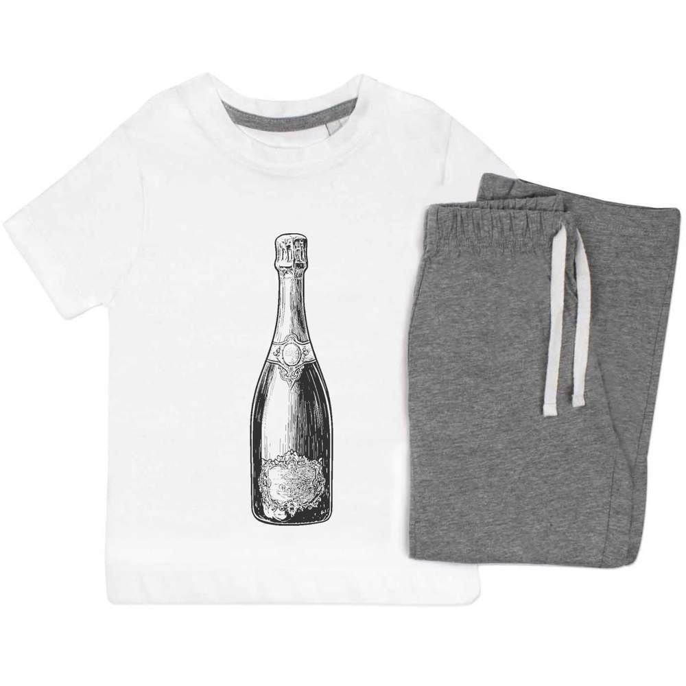 ' Sparkling Wine Bottle' Kids Nightwear / Pyjama Set (KP051675)