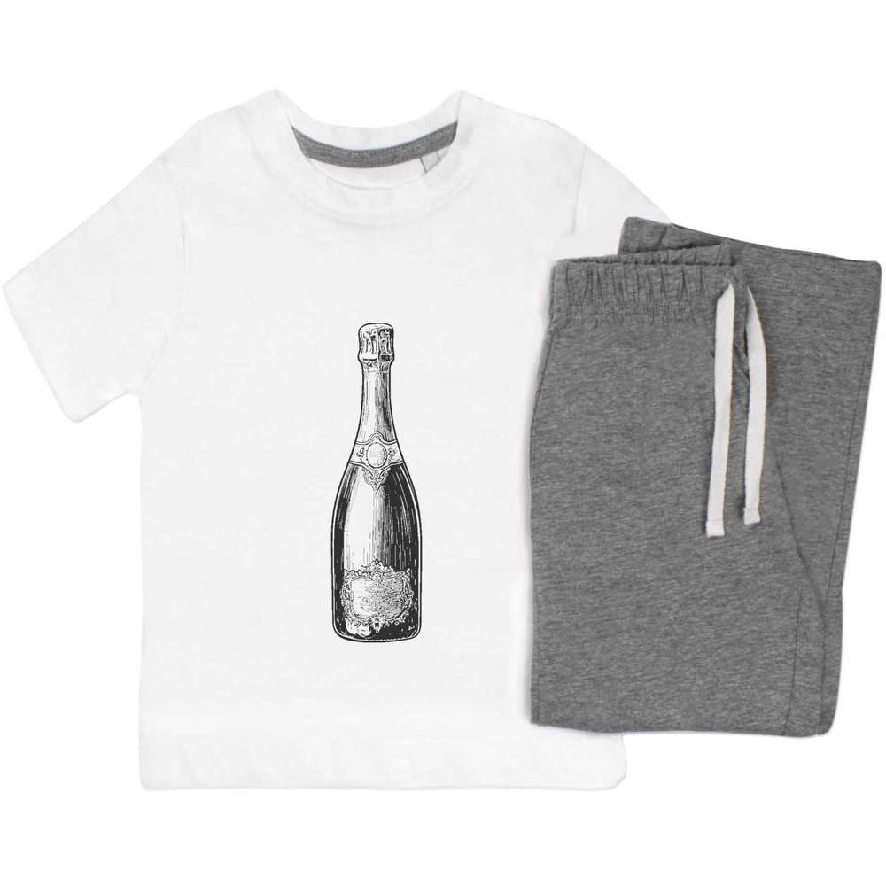' Sparkling Wine Bottle' Kids Nightwear / Pyjama Set (KP051675)
