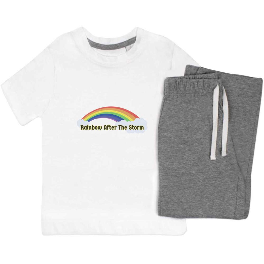 'Rainbow After The Storm' Kids Nightwear / Pyjama Set (KP052822)