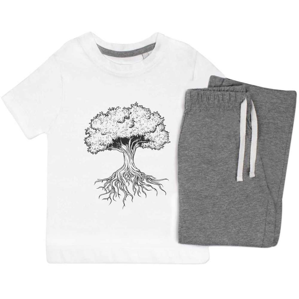 'Tree with Roots' Kids Nightwear / Pyjama Set (KP052904)