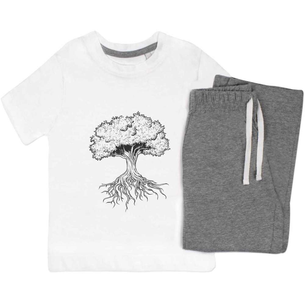 'Tree with Roots' Kids Nightwear / Pyjama Set (KP052904)