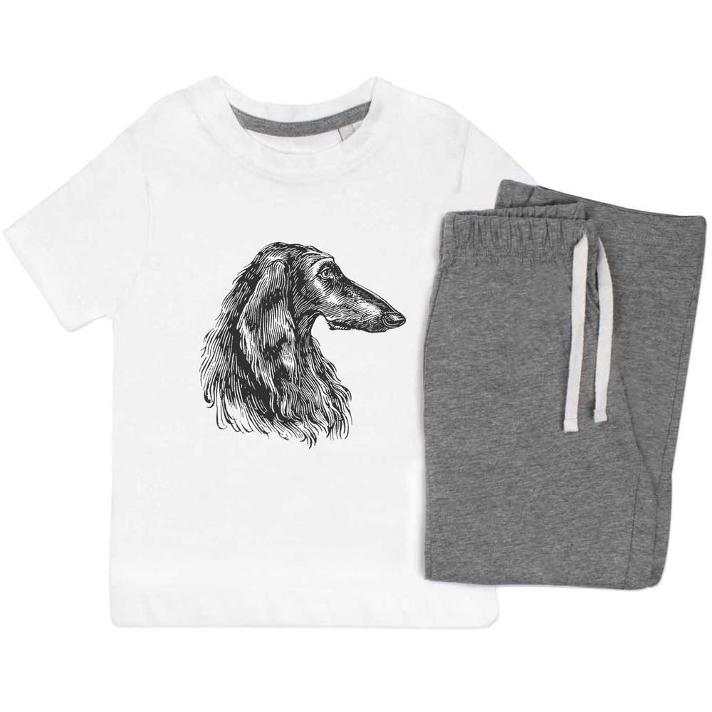 'Afghan Hound Side View' Kids Nightwear / Pyjama Set (KP054328)
