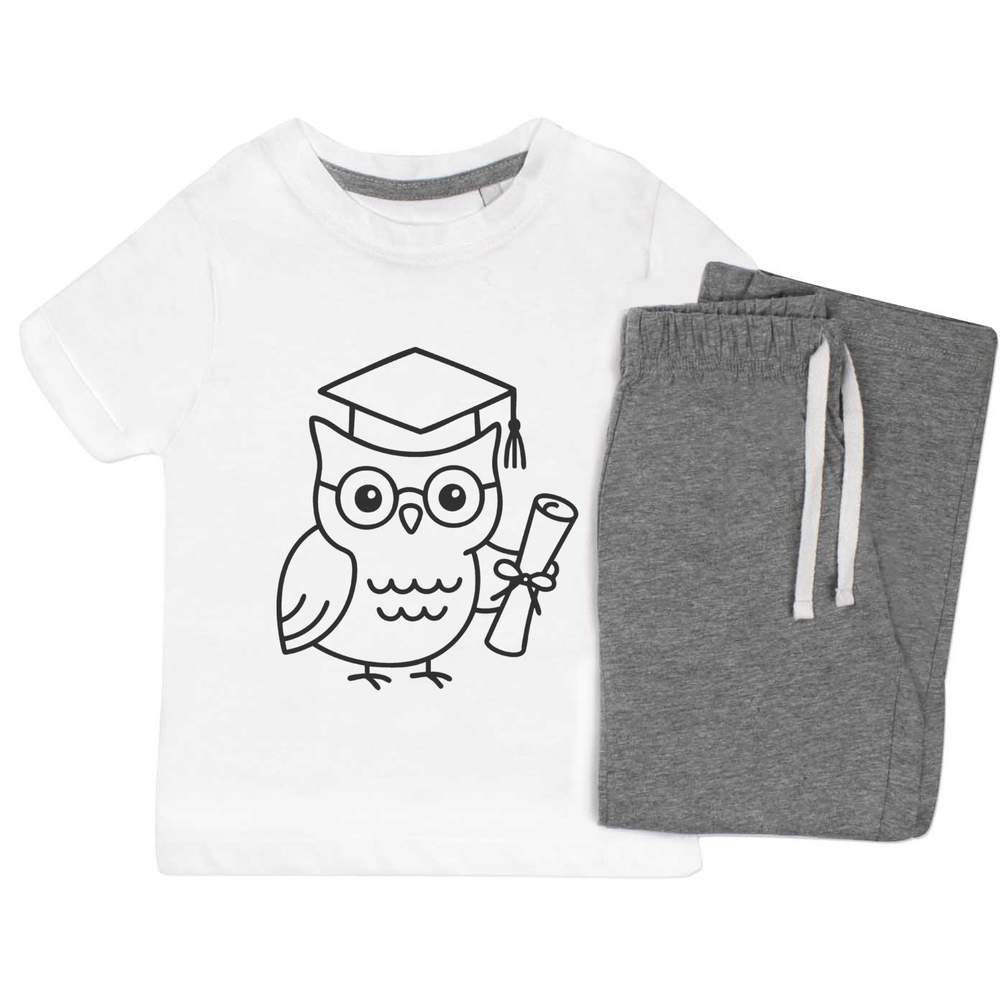 'Graduation Owl' Kids Nightwear / Pyjama Set (KP054343)
