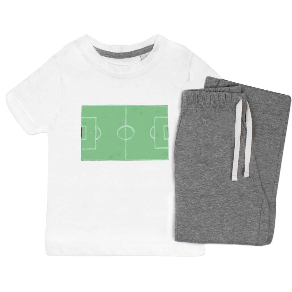 'Sketchy Football Field' Kids Nightwear / Pyjama Set (KP054500)