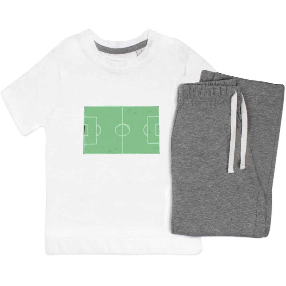 'Sketchy Football Field' Kids Nightwear / Pyjama Set (KP054500)