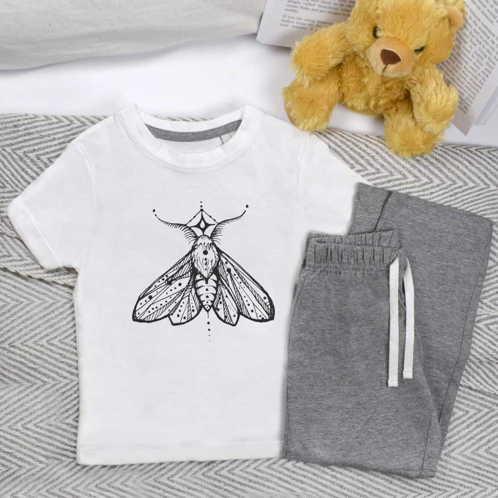 'Moth Motif' Kids Nightwear / Pyjama Set (KP013461)