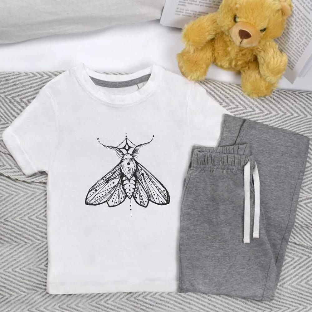 'Moth Motif' Kids Nightwear / Pyjama Set (KP013461)