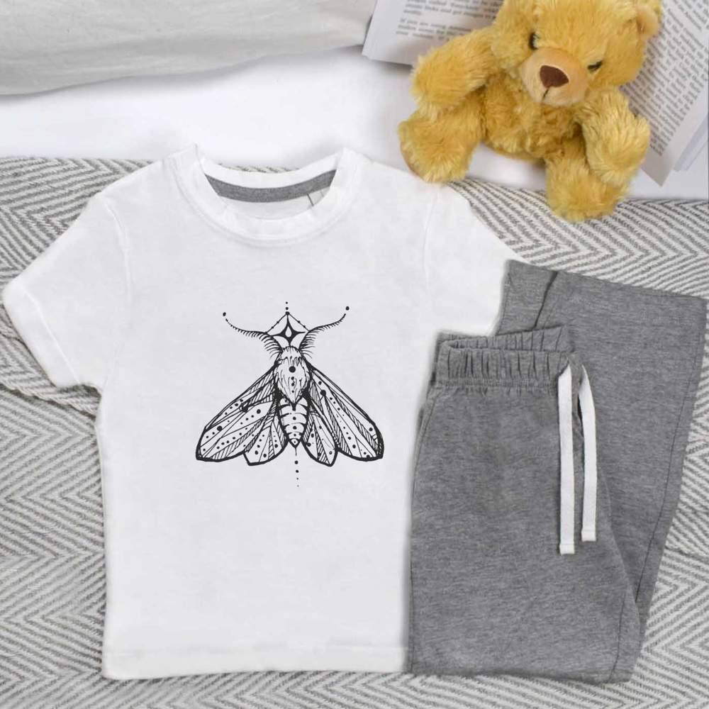 'Moth Motif' Kids Nightwear / Pyjama Set (KP013461)