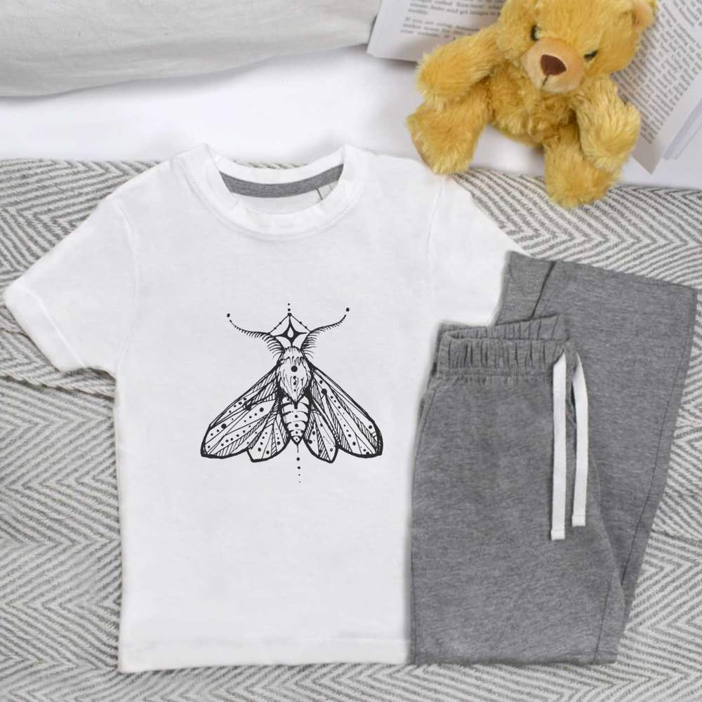 'Moth Motif' Kids Nightwear / Pyjama Set (KP013461)