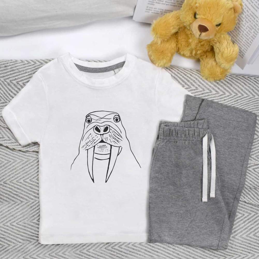 'Walrus Face' Kids Nightwear / Pyjama Set (KP013497)