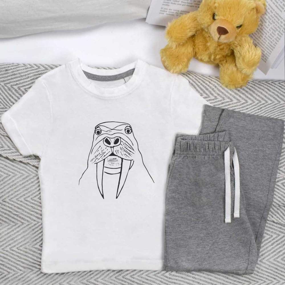 'Walrus Face' Kids Nightwear / Pyjama Set (KP013497)