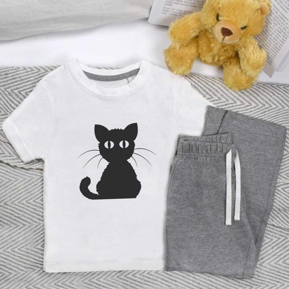 'Black Cat' Kids Nightwear / Pyjama Set (KP016285)