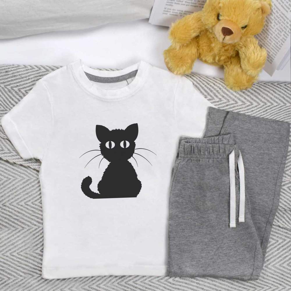 'Black Cat' Kids Nightwear / Pyjama Set (KP016285)